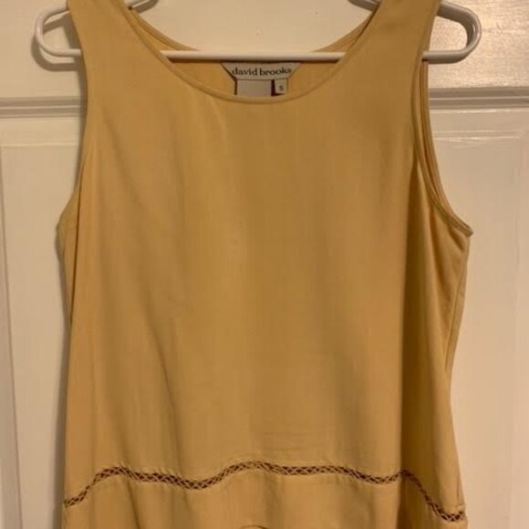 David Brooks, yellow silk tank top and matching pants, size S - Picture 1 of 4